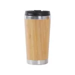Upors 450ml Natural Bamboo Travel Mug With Lid Stainless Steel Cup Tumbler Bottles Beer Coffee Mug Tea Cup