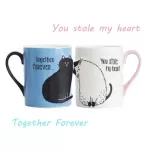 2pcs Luxury Kiss Cat Cups Couple Ceramic Mugs Married Couples Anniversary Morning Mug Milk Coffee Tea Breakfast Valentines