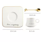 3PCS Ceramic Coffee Cup and Saucer Set European Style Light Light Light Luxury Afternoon Tea Milk Juice Breakfast Cup Saucer Spoon