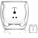 Creative Cute Bear Double-Layer Coffee Mug Double Cup Carton Animal Milk Glass Lady Cute