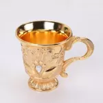 30ml Retro Metal Wine Glass Bar Dinnerware Wine Gold European Bar Coffee Tea Cup Kitchen Supplies