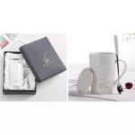 With Box 12 Constellations Creative Ceramics Mugs With Lid White Porcelain Zodiac Milk Coffee Cup 400ml Water 1 Set