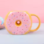 New 580ml Donut Ceramic Cup Creative Bread Cup Donut Mug Biscuit Milk Coffee Mug Tea Cup Art Handmade Glass Office Drinkware