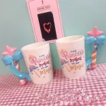 3D 1PICE MAGIC WAND Handle Mug Ceramic Coffee Mug Tea Cup Own Magic Fairy Princess Quote Mug Pink Cup Cute Mugs Cl1113171
