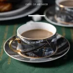 Yolife Creative Mug With Spoon Rhombic Pattern Milk Coffee Cup Afternoon Tea Set Travel Mug Ceramic