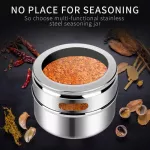 9/6/4/3/2/1PCS Kitchen Spice Jar Magnetic Seasoning Boxes Dustproof Stainless Steel Spice Can Seasoning Pot Outdoor BarbeCue