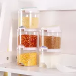 5PCS Creative Transparent Stackable Seasoning Cans Kitchen Spice Rack Condiment Bottles Pepper Shakers Box