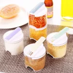 5PCS Creative Transparent Stackable Seasoning Cans Kitchen Spice Rack Condiment Bottles Pepper Shakers Box