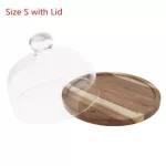 Acacia Wooden Plate For Cake Fruit Dessert Serving Trays Creative Wedding Birthday Party Afternoon Tea Tray With Cover