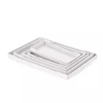 New White/Black Rectangular Plastic Tray Anti-Slip Trays Bandejas Para Decora O De Festa Wood Durable Trays