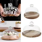 Acacia Wooden Plate for Cake Fruit Dessert Trays Creative Wedding Birthday Party After Traray with Cover