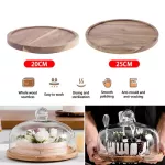 Round Natural Wood Serving Tray Wooden Plate Tea Food Serving Tray Dishes Water Drink Platter Fruit Food Storage Decorative
