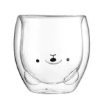 Glass Double Wall Glass Mug Bear Cat Dog Animal Double-Layer Glass Mug Coffee Cup Mug Cute Milk Cup