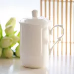Oussirro Bone China Mugs With Lid Creative Ceramic Milk Mug Cup Elegant Wedding