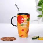 Portable Cartoon Nordic Mug Creative Creative Ce rate Water Milk Tea Coffee Yogurt Mug Best Lid House for Man Women Home