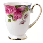 European Pastoral Bone China Coffee Milk Mug Ceramic Creative Floral Painting Cup Afternoon Teacup Kitchen Drinkware S
