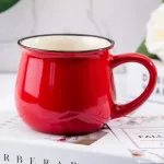 Home Office Creative Retro Tea Coffee Eco-Friendly High Quality Ceramics Drinking Mugs Ceramics engraving Red Cups