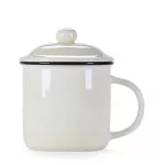400ml Chinese Style Vintage Enamel Mug With Lid Ceramic Mug Coffee Milk Tea Mugs Home Imitation Ancient Water Cup