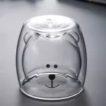 40 Prevent Scald Cartoon Lovely Double Glass Milk Coffee Cup Round Mouth Thermal Mouth Thermal Mouth Double Bottom
