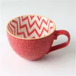 CREATIVE CRAMIC MUG NORDIC STYLE CAPICITY EMBOSD COFFEE MUG FLOWER CUPS BREAKFAST MILK TEA JUICE MUG