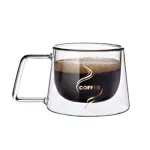 200ml/300ml Double Wall Mug Office Cups Heat Insulation Double Coffee Mug Coffee Glass Cup Mug For Friends
