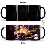 New 350ml Demon Slayer Heat Temperature Sensitive Coffee Mug Creative Color Changing Cartoon Anime Mug Tea Ceramic Cup