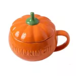 300/500ml Cute Pumpkin Ceramics Coffee Mug Milk Soup Drinking Cup With Lid Breakfast Oatmeal Mug Novelty Halloween Home