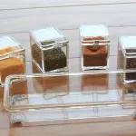 4PCS/Set Seasoning Boxkitchen Organizer Storage Boxes Spices Seasoning Jar Transparent Sugar Salt Bottle Kitchen Accessories