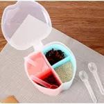 1pcs Three or Four Grid Storage Seasoning Boxes Kitchen Condiment Box Spices Storage Box Detachable Container Canister