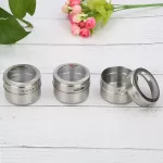 Magnetic Spice Jars with Clear Lid Stainless Steel SPICE STORAGE CONTARAGE CONTICHEN CONDIMENT HOLDER SEASONING BOX TOOL