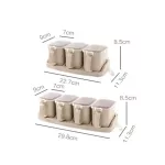 3/4Grid Seasoning Box Kitchen Salt Pepper Storage Boxes Holder Spoon Lid Dust-Proof Kitchen Tools