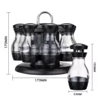 Rotating Cruet Condiment Seasoning Jars SPIPRES PEPPER SPRAYS BOTTLES SALT SHAKERS HLDER KITCHCHEN STORAGE RACK Organizer