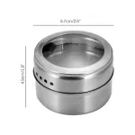 Stainless Steel Spice Tins Shake Pour Continers Easy Open Window Shakers Pepper Seasoning Spray Spice Jar