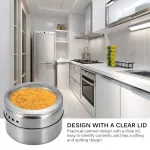 Stainless Steel Spice Tins Shake Pour Continers Easy Open Window Shakers Pepper Seasoning Spray Spice Jar