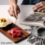 Walnut Disk Sundries Storage Holder Pallet Porch Household Dishes Rectangular Dessert Snack Bread Fruit Desk