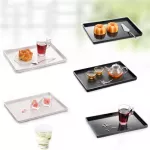 New White/Black Rectangular Plastic Tray Anti-Slip Trays Bandejas Para Decora O De Festa Wood Durable Trays