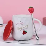 Mugs With Avocado Coffee Cup Ceramic Creative Color Heat-Resistant Mug With Lid 450ml Kids Office Home Drinkware