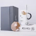 Cute Ceramic Cup Cartoon Mug Creative Glass Large Milk Cup Couple Present Coffee Cup Box