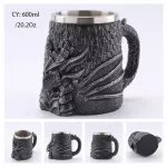 COOLEST GOOLESTIC SKULL RESINLESS STEELS STEELS STEEL STEEL STEEL MUG DRIGHT TANKARD HALLOWEEN COFFEE CUP TEA PUB BAR DECOR