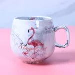 Ins 72*85mm 350mml Pink Gray Flamingo Cute Cat Foot Mug Travel Coffee Cup