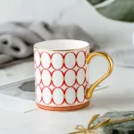 350ml New British Style Luxury Stripes Bone China Couple Coffee Mug Afternoon Water Tea Drink Cup With Box