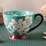 Household Ceramic Mug Oatmeal Breakfast Coffee Milk Bottle Creative Large-Capacity Hand-Painted Office Tea Cup Coffee Mugs