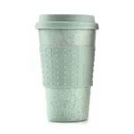 Reusable Tea Cup Mug Wheat Straw Travel Cup With Silicone Cup Lid