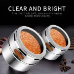 Magnetic Spice Jars with Label Sticker Stainless Steel Spice Tinsoning Continers Spice Tank Kitchen Tools for Household