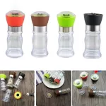 Seasoning Mill Bottle Manual Salt and Pepper Mill Jar Food Herb Grinders Container Spice Glass Bottles Adjustable Kitchen Gadget