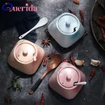 Practical Kitchen Herb Spice Ceramic Condiment Bottles Cherry Blossoms Sugar Salt Pepper Shakers Seasoning Jars Condiment Tools