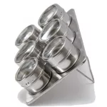 6 Pieces Magnetic Spice Jars Set Stainless Steel Salt and Pepper Spicers Spice Rack Seasoning Box Condiment Container