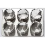 6 Pieces Magnetic Spice Jars Set Stainless Steel Salt and Pepper Spicers Spice Rack Seasoning Box Condiment Container