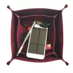 25cm foldable storage home decorative dice dice dice Dice Tays for Key Wallet Coin PU Leather Table Games Desk Storage Box.