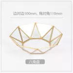 Northern Europe Ins Glass Storage Tray Gold Tray Jewelry Cosmetic Decoration Retro Copper Bar Tea Tray